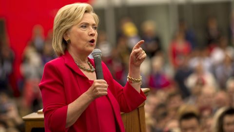 Democratic presidential candidate and former U.S. Secretary of State Hillary Clinton speaks to guests gathered for a campaign event on the campus of Case Western Reserve University on August 27, 2015 in Cleveland, Ohio.