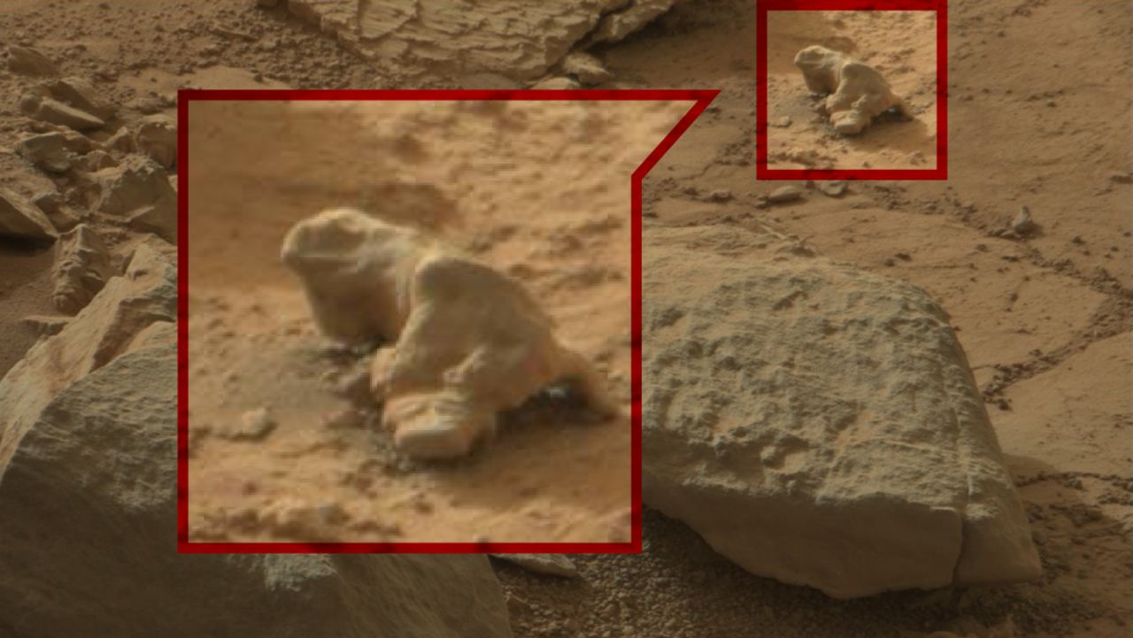 When is a rock more than just a rock? When it's an iguana, of course. Conspiracy theorists have been trawling through photos taken by NASA's Curiosity rover and pointing out mysterious objects that they say are proof of life on Mars.