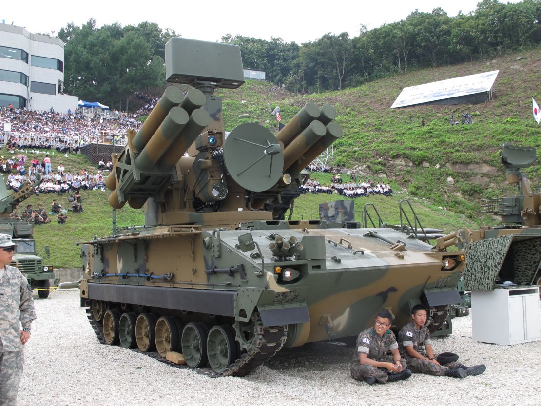 K-SAM, a.k.a. "Pegasus": South Korean anti-aircraft missile. It features 2 radar detectors and an optical camera that can detect subjects up to 9 miles (15 kilometers) away.