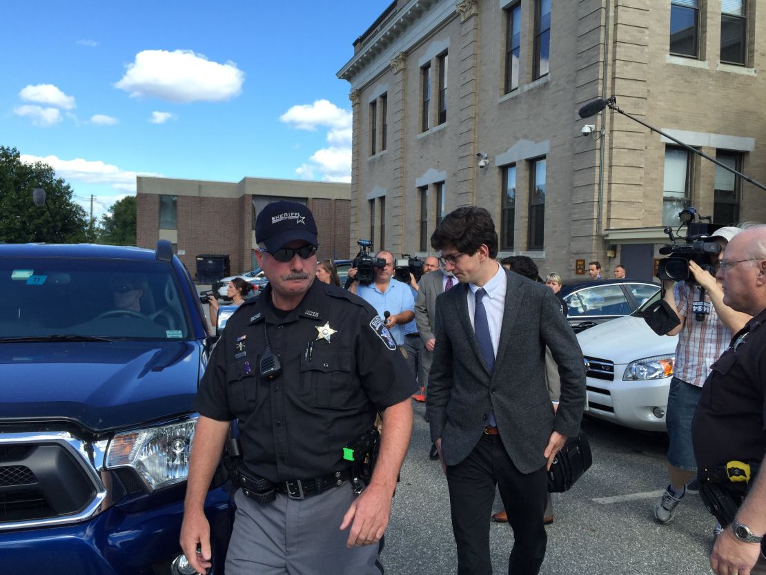 Owen Labrie leaves court