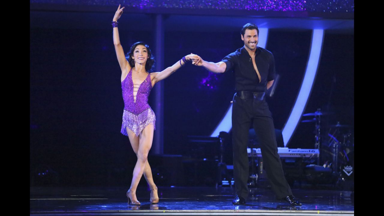 Olympic gold medal-winning ice dancer Meryl Davis and pro dancer Maksim Chmerkovskiy won season 18. Maksim is season 20 pro winner Val's older brother and retired from the show after the win. 