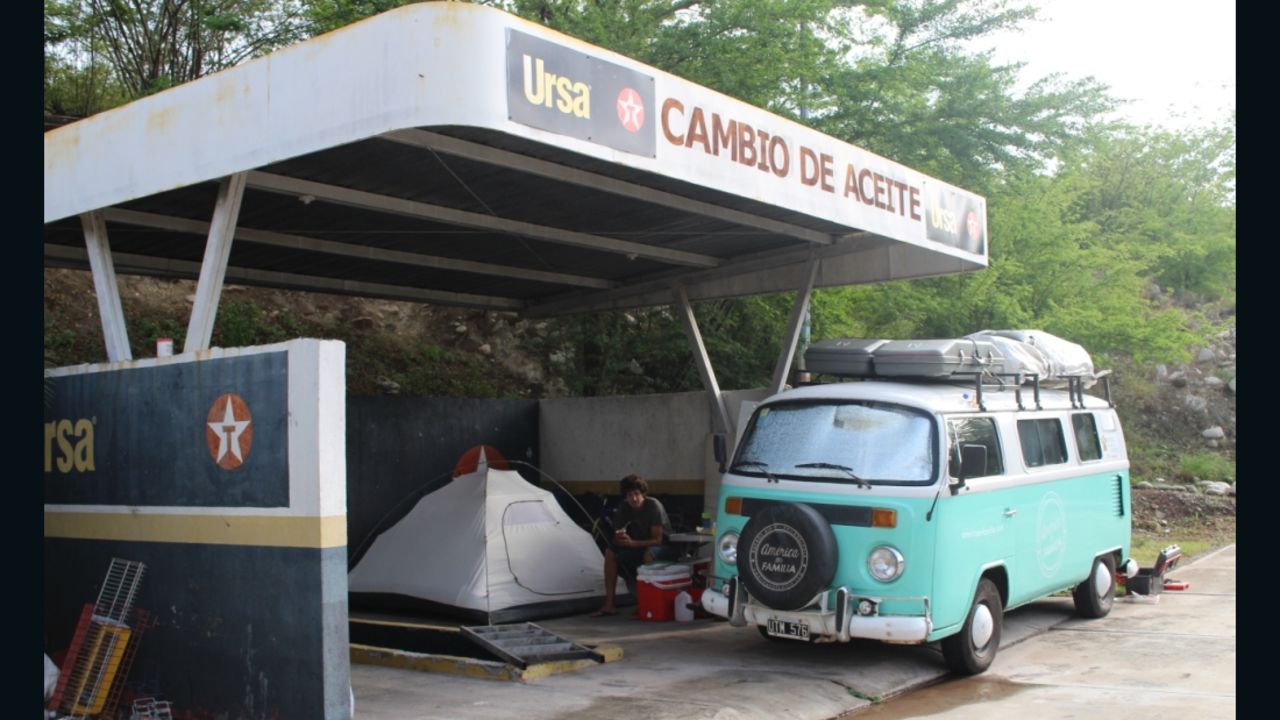 We spent the night at a gas station, deciding that it would be safer to try and fix the bus in the morning.
