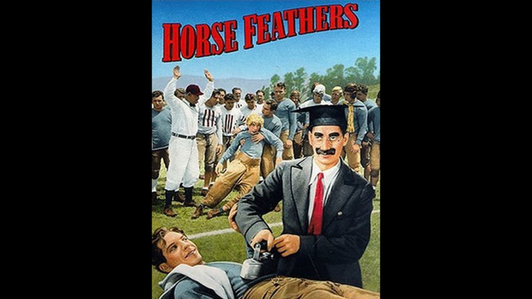In the 1932 Marx Brothers flick "Horse Feathers," a university president hires a couple of ringers to help his football team beat the school's rivals.