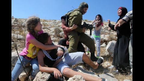 Some residents of Nabi Saleh have been staging protests for years against Israel's settlement policy. Sometimes the protests turn violent, with Palestinian youths throwing stones and Israeli soldiers firing tear gas and rubber bullets.