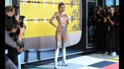 Miley Cyrus arrives at the MTV Video Music Awards at the Microsoft Theater on Sunday, Aug. 30, 2015, in Los Angeles. (Photo by Jordan Strauss/Invision/AP)