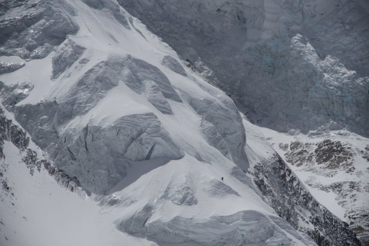 "Icefall doctors" are currently preparing the way for Kuriki's Everest ascent but warn his climb needs to be completed by early October. This image shows Kuriki climbing Nepal's Mount Annapurna solo in 2010.