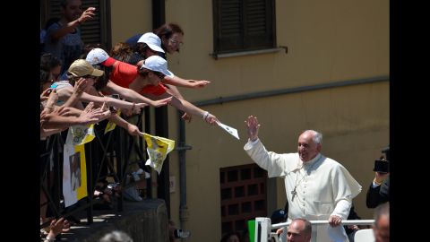 Pope Francis speaks during the feast-day Mass while on a one-day trip to Italy's Calabria region in June 2014. The Pope spoke out against the Mafia's "adoration of evil and contempt for the common good," and declared that "Mafiosi are excommunicated, not in communion with God."