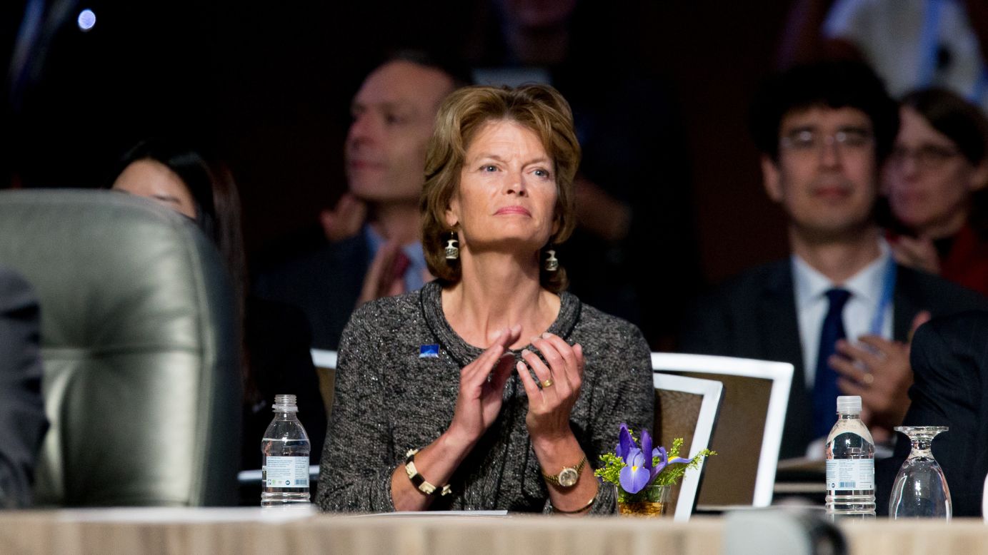 U.S. Sen. Lisa Murkowski, R-Alaska, sits in the audience before Obama spoke at the conference on August 31. 