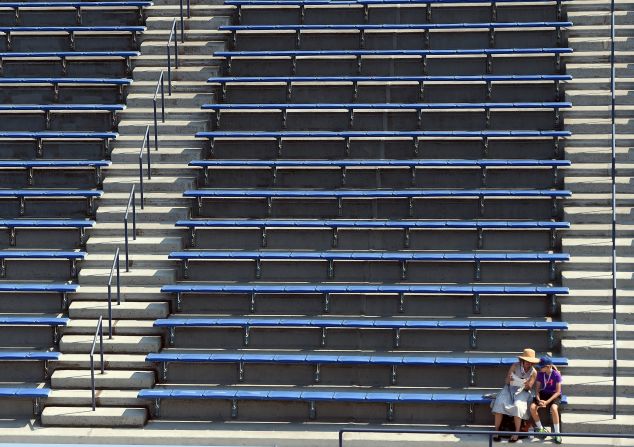 Early in the day, the heat was too much for the fans and a large chunk stayed away. 