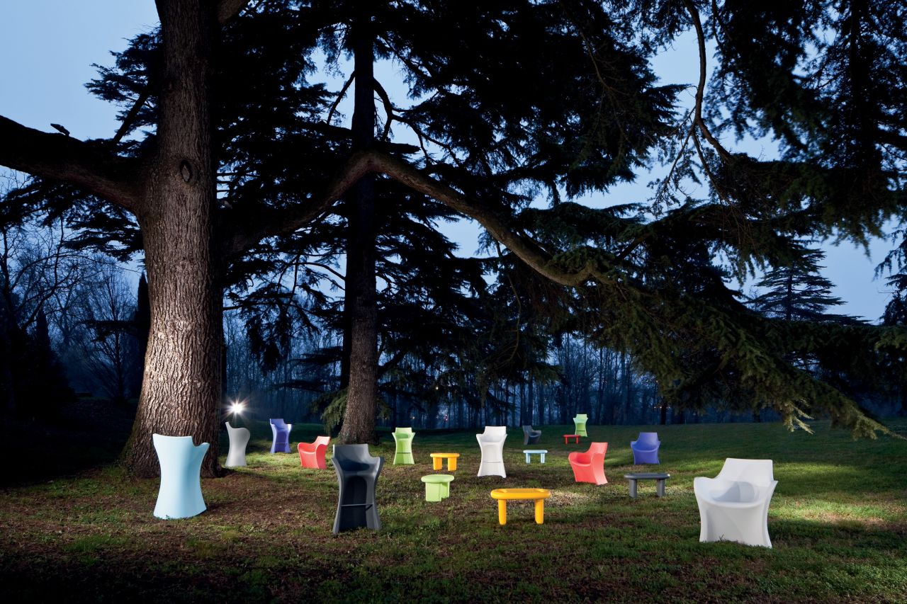 Woopy armchairs made for B-LINE by Karim Rashid.