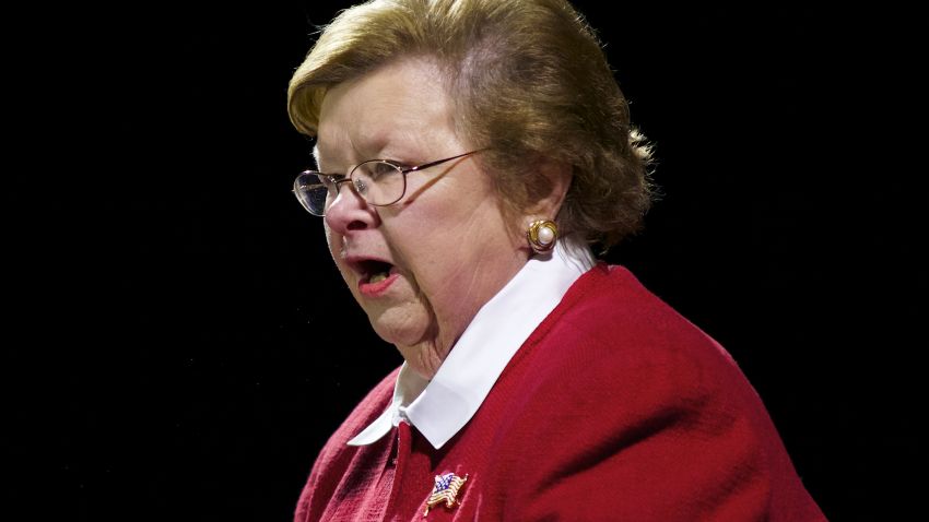 Democratic Sen. Barbara Mikulski speaks during a ceremony commemorating the bicentennial of the writing of The Star-Spangled Banner at Fort McHenry National Historic Park on September 13, 2014, in Baltimore, Maryland.