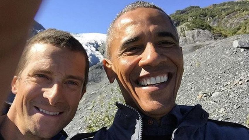 Obama bear Grylls selfie