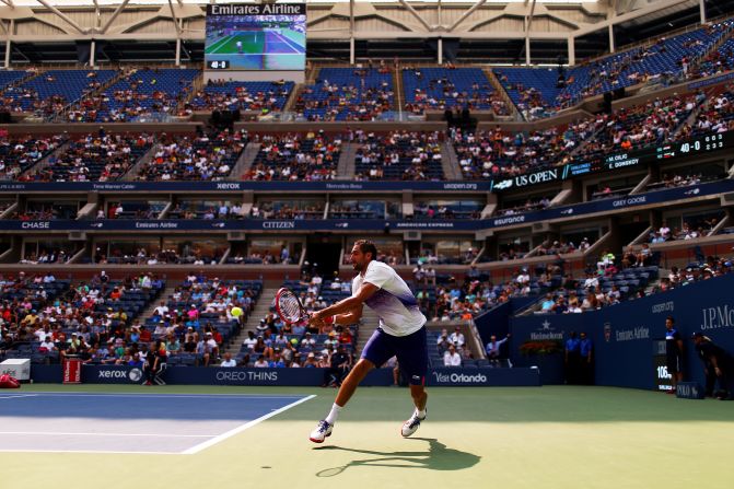 Defending men's champion Marin Cilic moved into the third round by ousting qualifier Evgeny Donskoy in straight sets.