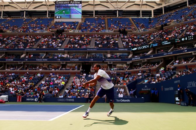 Defending men's champion Marin Cilic moved into the third round by ousting qualifier Evgeny Donskoy in straight sets. 