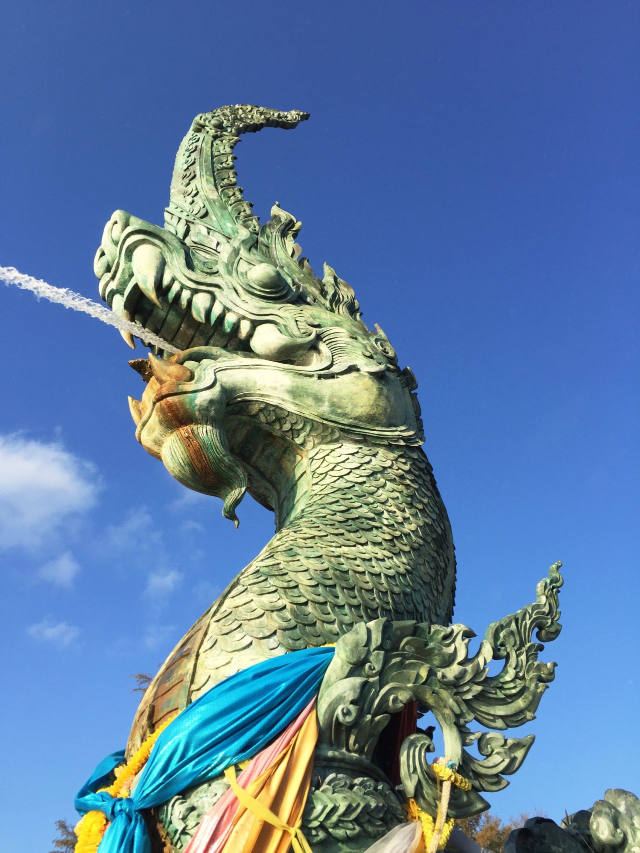 The Naga Head ("dragonhead") statue is the centerpiece of Song Thale Park near Songkhla Lake.