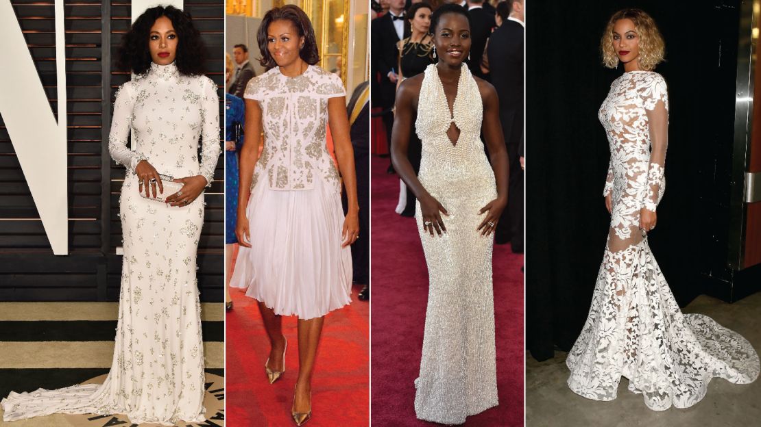 L-R: Solange, Michelle Obama, Lupita Nyong'o and Beyonce.
