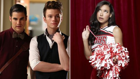 Gay characters Kurt Hummel (Chris Colfer, center) and Blaine Anderson (Darren Criss) and lesbian character Santana Lopez (Naya Rivera) were some shining stars on Fox's "Glee." The teens dealt with bullies, coming out and dating on the musical dramedy.