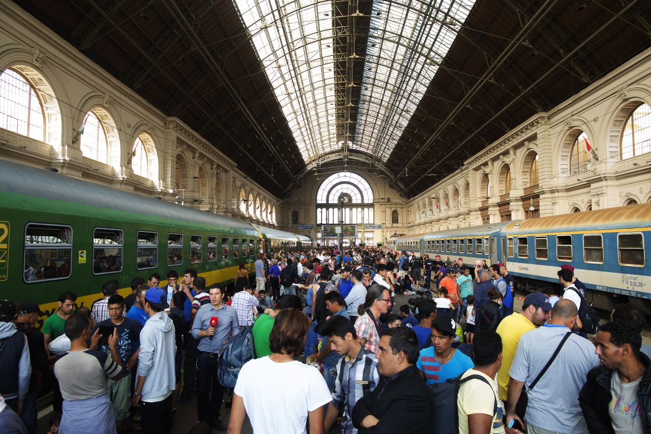 A general view of the Keleti station in Budapest, Hungary on Thursday, September 3. The station has been reopened to migrants after it was closed for three days, forcing many to sleep outside the station. But there was bad news for those on board -- <a href="http://edition.cnn.com/2015/09/03/europe/europe-migrant-crisis/index.html">only domestic trains were leaving the station,</a> a Hungarian government spokesman told CNN.
