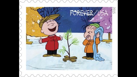 Charlie Brown and Linus with a little tree chosen by Charlie Brown as a Christmas symbol for the holiday play he is directing. Although the other kids ridicule his tree at first, they come to support him.