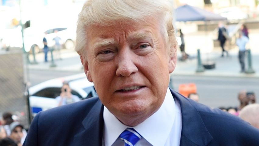 Donald Trump arrives for jury duty at New York Supreme Court August 17, 2015 in New York.