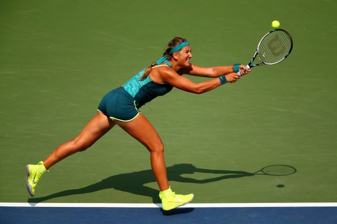 Victoria Azarenka, a two-time U.S. Open finalist, won in two sets against Yanina Wickmayer. 