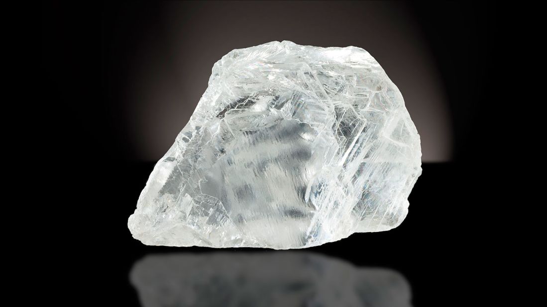 This rock, named the Cullinan Heritage, was discovered in 2009 at the Cullinan Diamond Mine in Gauteng Province, South Africa. The mine is where the majority of the world's most famous diamonds have been discovered. It's a 507.55-carat Type IIA rough diamond, coveted for its extreme clarity and flawless quality.