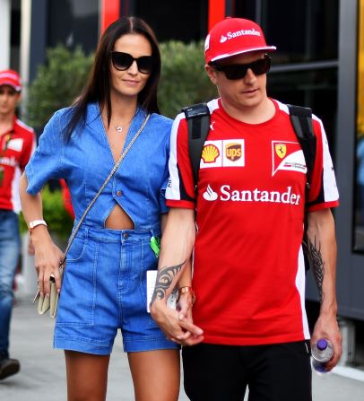 He may be a man of few words, but Vettel's teammate Kimi Raikkonen has posted photos this season of him traveling his baby son Robin. The Finn's partner Minttu Virtanen gave birth in January to complete Ferrari's fatherly lineup.