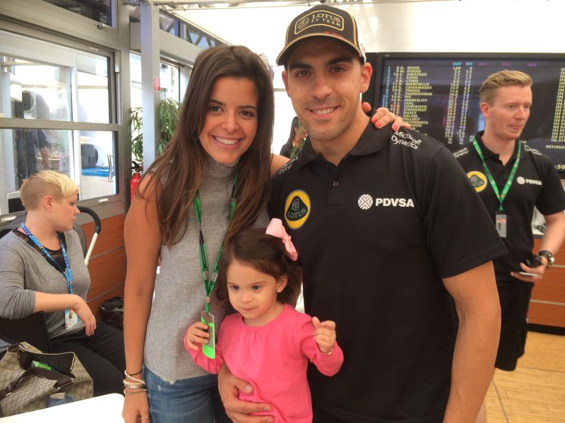 Lotus driver Pastor Maldonado enjoys having his wife Gabriela and daughter Victoria join him for the European leg of the season, traveling around from Spain to Italy. Gabriela tells CNN: "Maybe they need to make a playground here (in the F1 paddock)!"