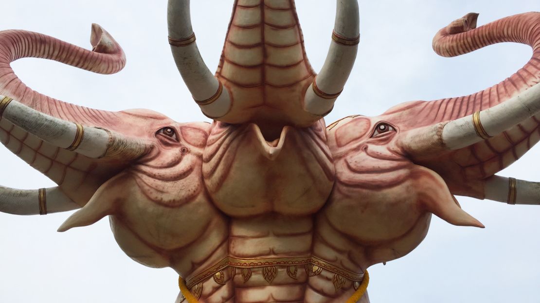 Hat Yai Municipal Park is home to this statue of Erawan, the three-headed elephant.
