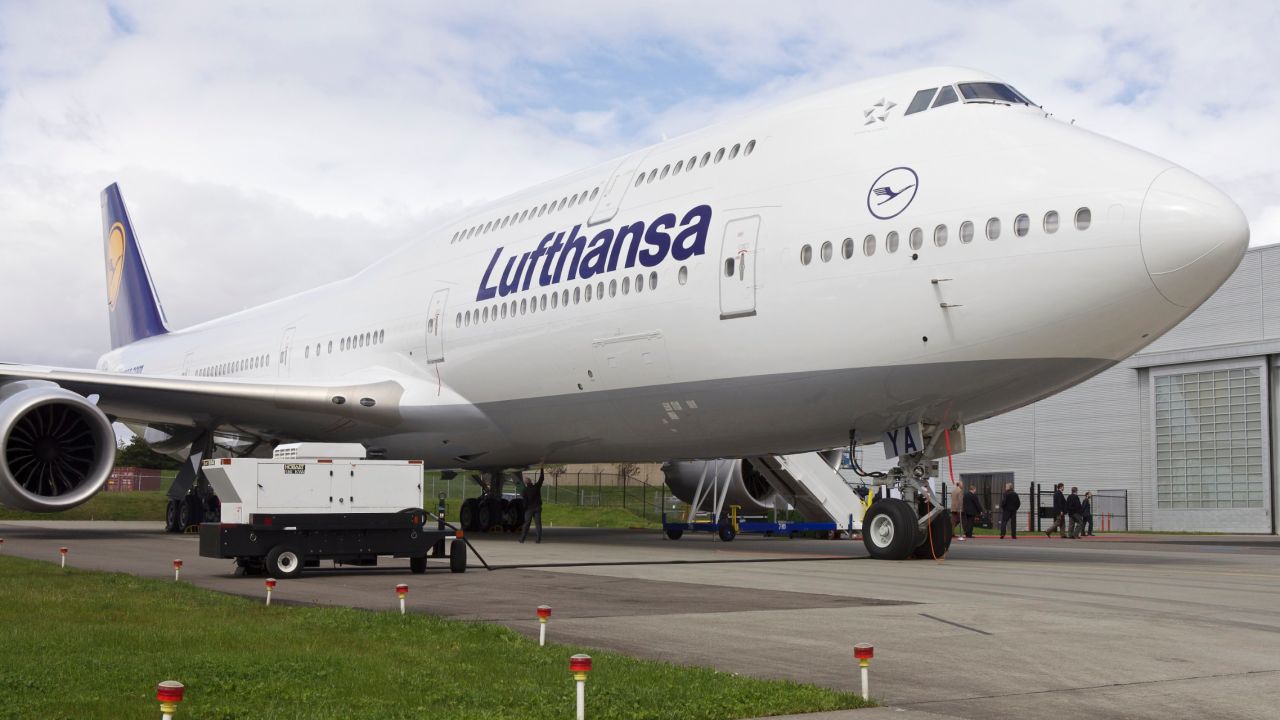 EVERETT, WA - MAY 1:  A Boeing 747-8 Intercontinental airliner which was delivered to launch partner Lufthansa sits on the tarmac at the Boeing factory at Paine Field Airport May 1, 2012 in Everett, Washington. Deutsche Lufthansa AG is the first commercial airline to deploy the new 747-8 Intercontinental and has ordered twenty.  