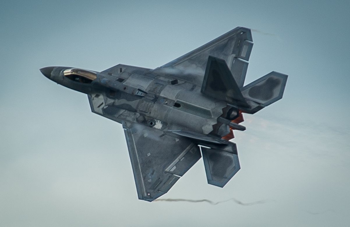 An F-22 Raptor takes off from Amari on September 4.