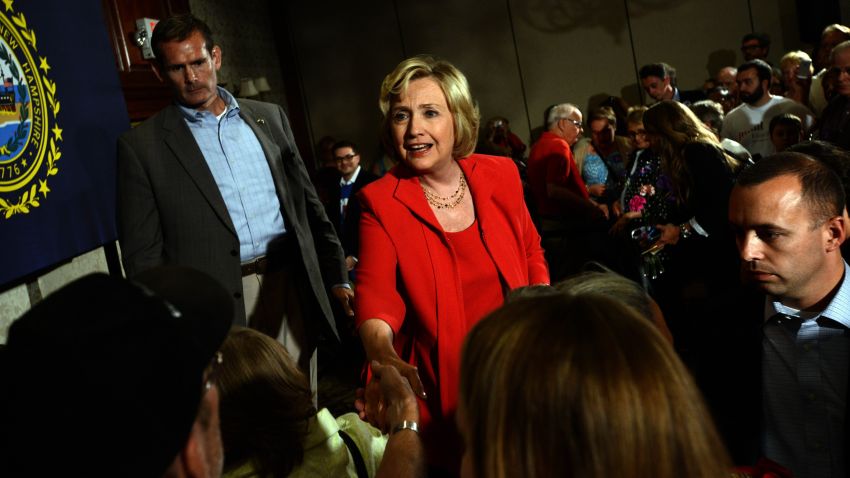Hillary Clinton greets people following a Reception for New Hampshire Organized Labor Community and Allies event September 5, 2015 in Manchester, New Hampshire. (Photo by Darren McCollester/Getty Images)