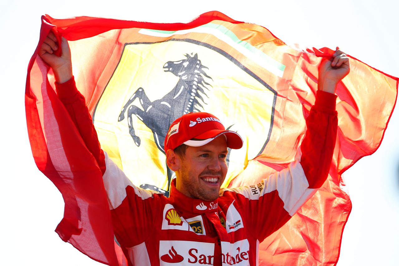 Sebastian Vettel delighted the vociferous home crowd by finishing second in his Ferrari while Felipe Massa, a former Ferrari driver, came third.