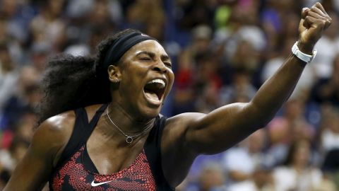 Serena Williams shouts during her U.S. Open victory over Bethanie Mattek-Sands on Friday, September 4. Williams dropped the opening set but rallied to win the next two and move on to the fourth round. She is aiming to win all four major tournaments in one season. She has already won the Australian Open, the French Open and Wimbledon.
