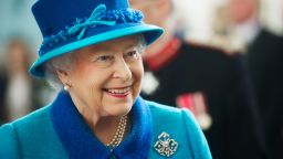 Queen Elizabeth II on April 29, 2014, during a visit to Pembroke Dock, Wales, to mark the town's 200th anniversary.