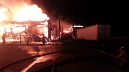 The Full Throttle Saloon, a tavern that billed itself as "The World's Biggest Biker Bar" was destroyed by fire early Tuesday morning, September 8 in Sturgis, South Dakota.