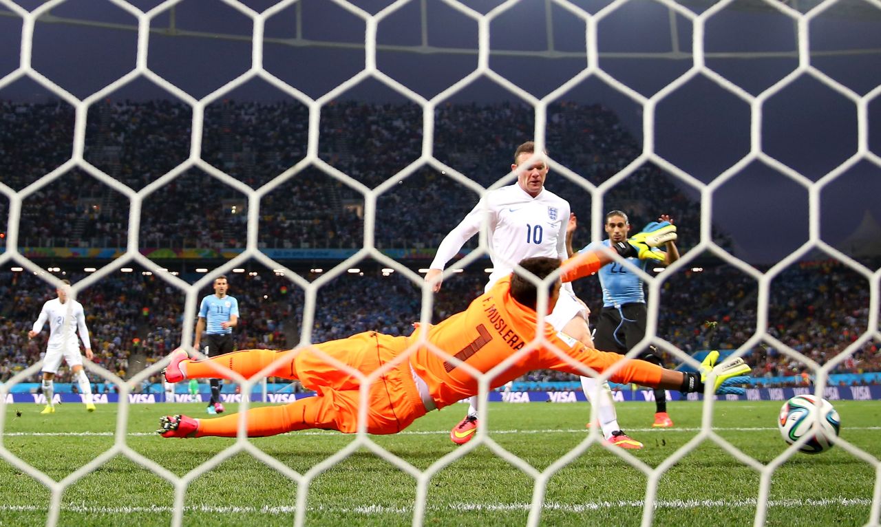 Rooney's first World Cup goal came late -- against Uruguay during the tournament, on June 19, 2014 in Sao Paulo, Brazil. It wasn't enough, though -- Uruguay won the game 2-1.