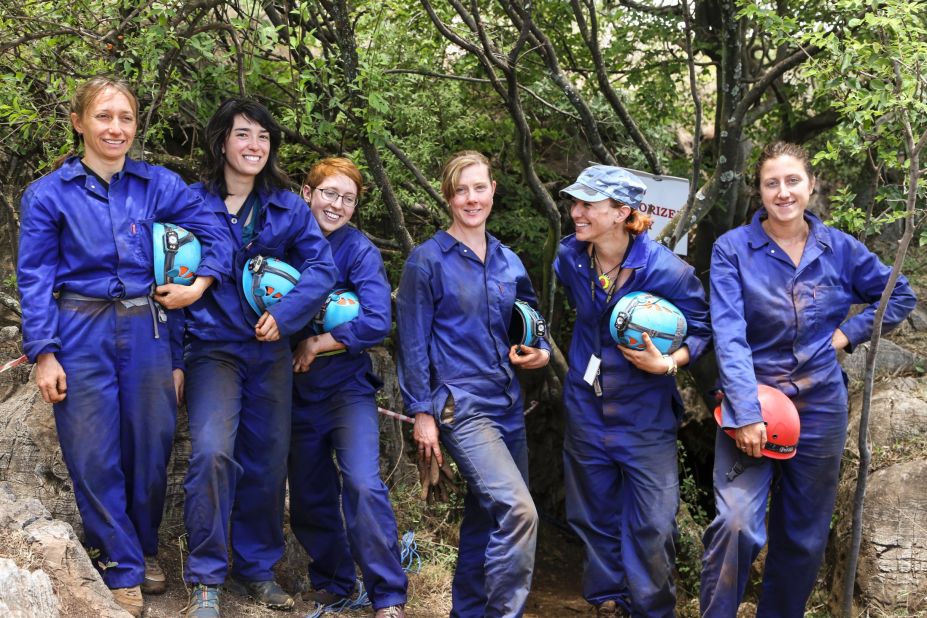 The six women were able to fit through a 7-inch opening in the cave to reach the chamber where the bones were found.