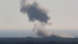 A picture taken from the Rafah border of the southern Gaza Strip with Egypt shows smoke billowing in Egypt's North Sinai on July 16, 2015. Earlier today the Islamic State jihadist group said it carried out a missile attack on an Egyptian navy vessel off North Sinai, the first such incident in a two-year insurgency. AFP PHOTO / SAID KHATIB        (Photo credit should read SAID KHATIB/AFP/Getty Images)