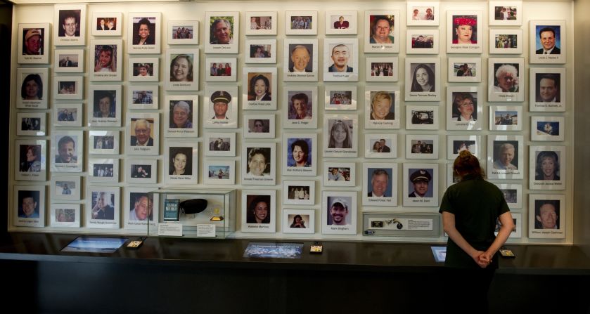 A visitor views a display at the Flight 93 National Memorial visitor center on September 10. 