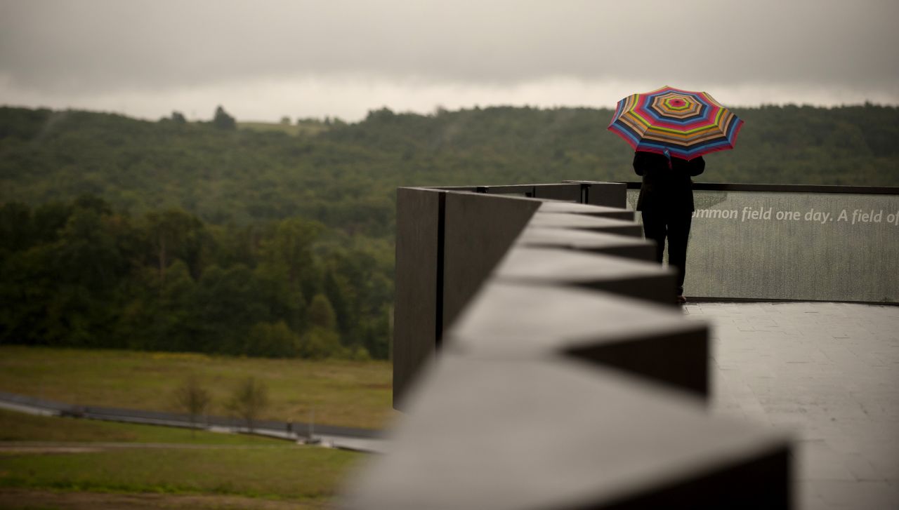 A visitor tours the crash site at the Flight 93 National Memorial on September 10. The visitor center complex was dedicated in honor of the victims of Flight 93 on the evening of the 14th anniversary of the 9/11 attacks. 