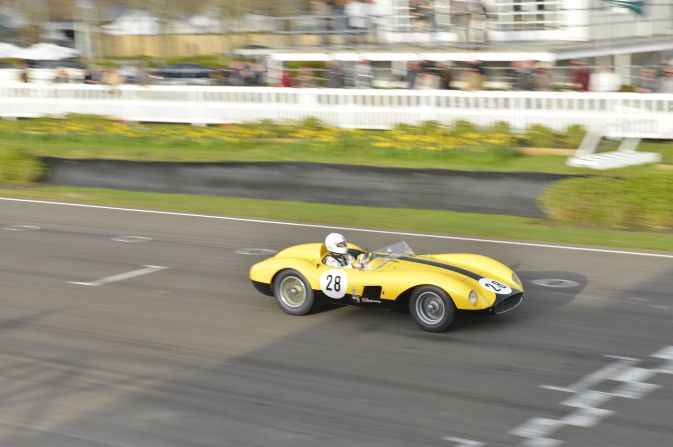 The Ferrari TRC was in produced in 1957. A similar model to the one pictured here was sold at a <a href="index.php?page=&url=http%3A%2F%2Fwww.rmsothebys.com%2Fve11%2Fvilla-deste%2Flots%2F1957-ferrari-500-trc-spider-by-scaglietti%2F664015" target="_blank" target="_blank">Sotheby's auction</a> for €2,800,000 ($3.2 million) in 2011. More than 50 Ferrari race and road cars will be appearing at this year's Goodwood Revival. 