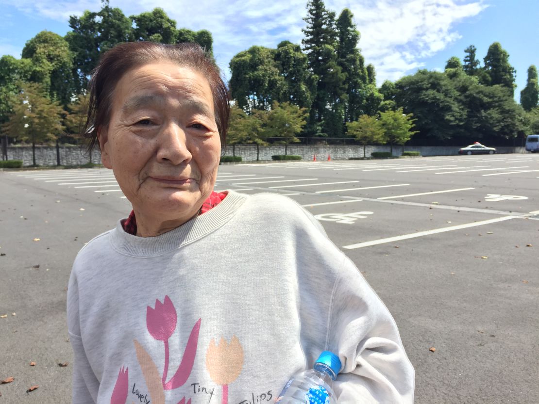 Hideko Yamamoto, 77, was evacuated via helicopter with her son. 