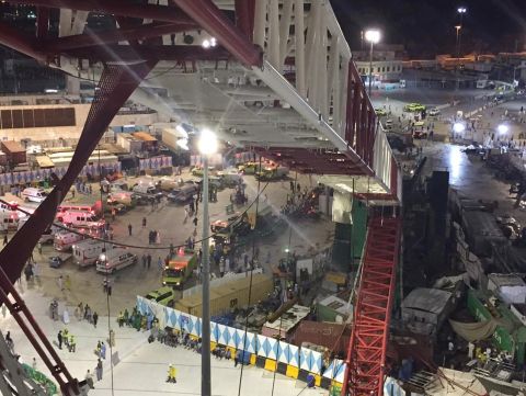 Severe storms and heavy rain caused the crane to fall, the directorate of the Saudi Civil Defense said via Twitter. A strong thunderstorm popped up over Mecca, bringing gusty winds that shifted direction and caused the local temperature to drop from 42 to 25 degrees Celsius (107.6 to 77 degrees Fahrenheit), CNN meteorologists reported.