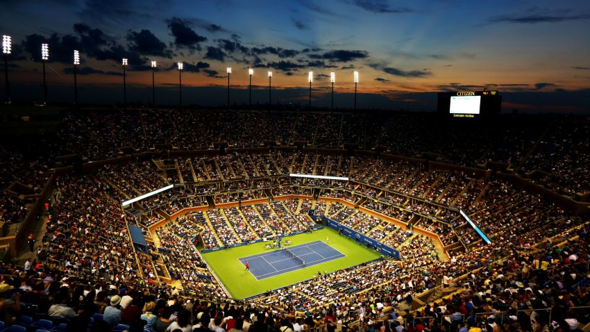 NEW YORK, NY - AUGUST 27:  A general view of the Arthur Ashe Stadium during the men's singles first round match between Novak Djokovic of Serbia and Ricardas Berankis of Lithuania on Day Two of the 2013 US Open at USTA Billie Jean King National Tennis Center on August 27, 2013 in the Flushing neighborhood of the Queens borough of New York City.  (Photo by Al Bello/Getty Images)