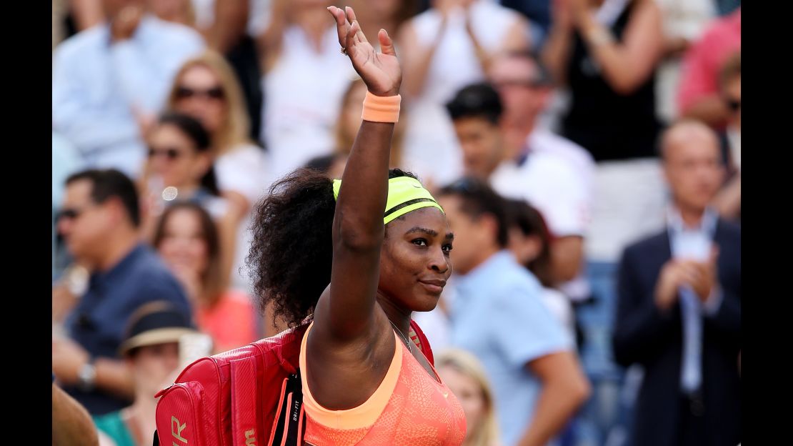 Serena Williams walks off of the court after losing to Roberta Vinci of Italy during the Women's Singles Semifinals at the 2015 US Open.
