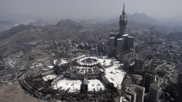 Picture taken on October 5, 2014 shows an aerial view of the Clock Tower and the Grand Mosque in Saudi Arabia's holy city of Mecca. AFP PHOTO / MOHAMMED AL-SHAIKHMOHAMMED AL-SHAIKH/AFP/Getty Images