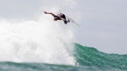 Kelly Slater at the Hurley Pro on Saturday, September 12 in Lower Trestles, California.