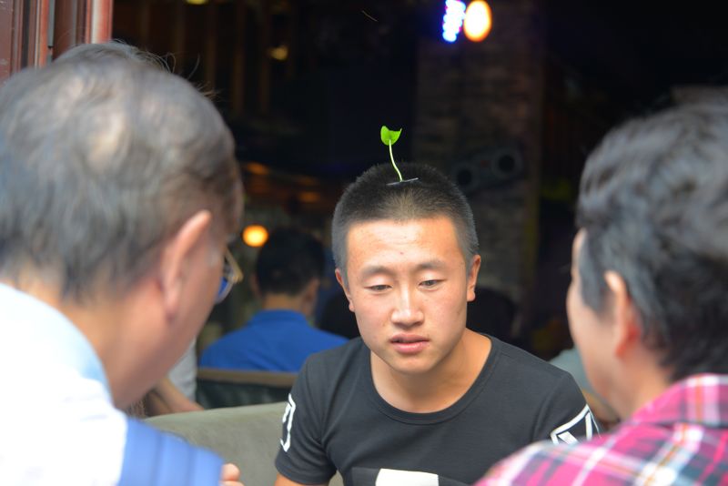 In China grassy fashion trend sprouts on people s heads CNN