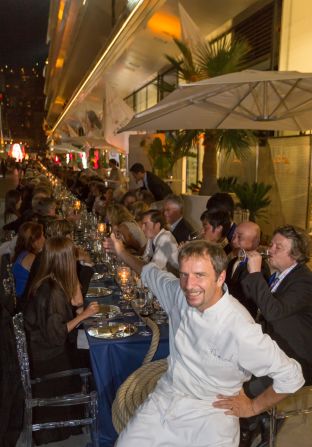 The culinary celebrations included a table stretching the length of the quay for 450 guests, who enjoyed a giant bouillabaisse.<br />